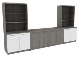 Credenza Wall Unit with Open Shelf Storage - Potenza Series