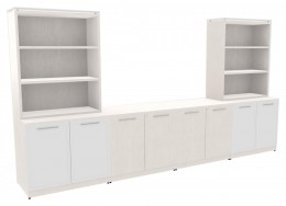 Credenza Wall Unit with Open Shelf Storage - Potenza Series