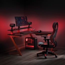 L Shaped Gaming Desk with LED Lights - DesignLab Series