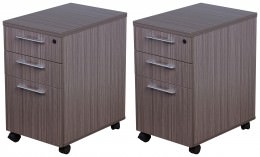 Pair of 3 Drawer Mobile Pedestals - Simple System Series