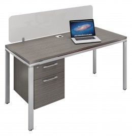 Rectangular Desk with Privacy Panel - Simple System Series