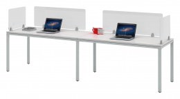 Two Person Workstation with Privacy Panels - Simple System Series