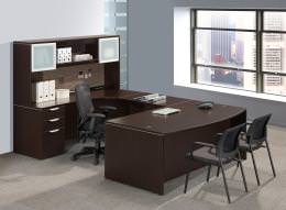 Executive U Shaped Desk with Hutch - PL Laminate Series