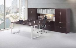 Modern L Shaped Desk with Storage - Elements Series