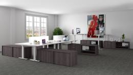 6 Person Electric Height Adjustable Desk Workstation - Elements Seri...