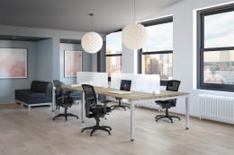 4 Person Workstation with Privacy Panels - Elements