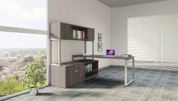 L Shaped Desk with Hutch - Elements Series