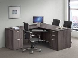 L Shaped Desk with Optional Drawers & Keyboard Tray - PL Laminate