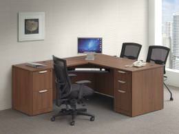L Shaped Desk with Optional Drawers and Keyboard Tray - PL Laminate