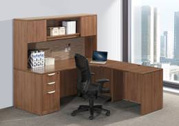 L Shaped Desk with Hutch - PL Laminate Series