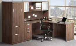 L Shaped Desk with Storage - PL Laminate Series