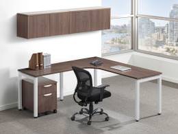 Modern L Shaped Desk with Storage