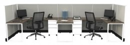 2 Person Cubicle with Drawers - Systems Series