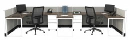 2 Person Cubicle with Drawers - Systems Series