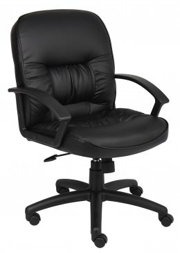 Leather Executive Mid Back Chair - LeatherPlus