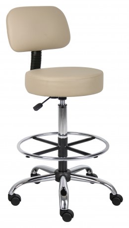 Tall Medical Stool with Back - 