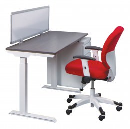 Height Adjustable Desk with Privacy Panel - Ascend II Series