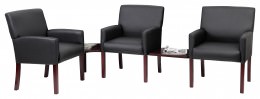 Reception Chairs with Connecting Side Tables - 