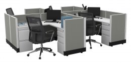 4 Person Cubicle with Power - Systems