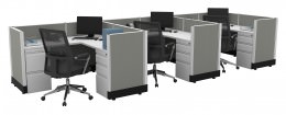 3 Person Cubicle with Power - Systems