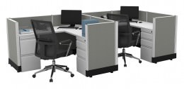 2 Person Cubicle with Power - Systems