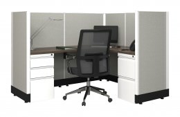 L Shaped Cubicle with Power - Systems