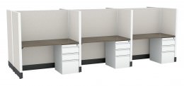 6 Person Call Center Cubicle with Power - Systems Series