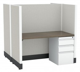 2 Person Call Center Cubicle with Power - Systems
