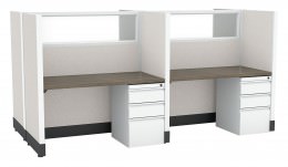 4 Person Call Center Cubicle with Power - Systems
