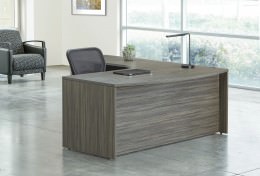 Bow Front L Shaped Desk with Drawers - Napa Series