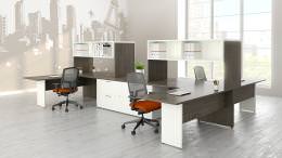 4 Person Workstation with Storage - Contemporary and Affordable Seri...
