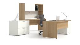 Rectangular Desk with Credenza and Storage
