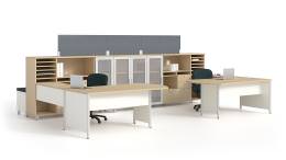 Two Person Desk with Storage