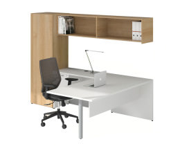 L Shaped Desk with Storage Cabinet - Concept 300