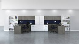 2 Person Desk with Storage - Concept 400E Series