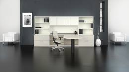 L Shaped Peninsula Desk with Storage - Concept 400E Series
