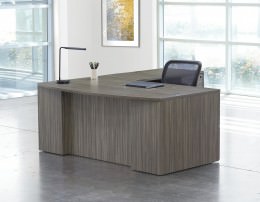 Bow Front L Shaped Desk with Drawers