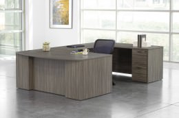 Bow Front U Shape Desk with Drawers - Napa Series