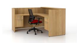 L Shaped Receptionist Desk with Drawers - Concept 400E Series