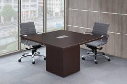 Cube Base Square Conference Room Table and Chairs Set - PL Laminate