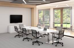 Conference Table with Storage Cabinet and Chairs Set - PL Laminate