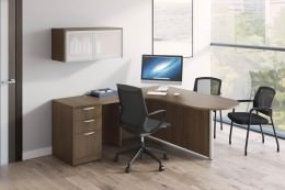 L Shaped Peninsula Desk with Storage