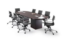 Racetrack Cube Base Conference Room Table and Chair Set - PL Laminate