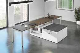 Two Person Desk with Storage - Elements