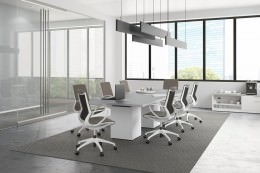 Cube Base Conference Table and Chairs Set - PL Laminate