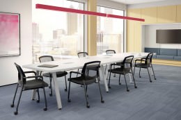 Boat Shaped Conference Table with Metal Legs - Elements