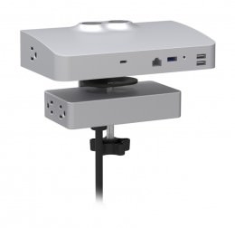 Dual Monitor Arm Base with Power Strip - Centre