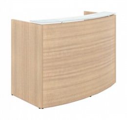 Curved Reception Desk with Glass Transaction Counter - Potenza Series