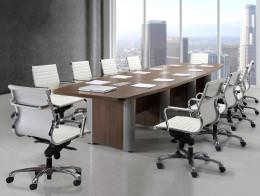 Modern Boat Shaped Conference Table and Chairs Set