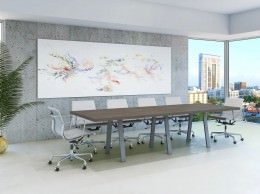 Rectangular Conference Table with Metal Legs - Apex
